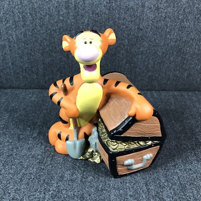 Vintage Disney Tigger Treasure Chest Plastic Coin Piggy Bank