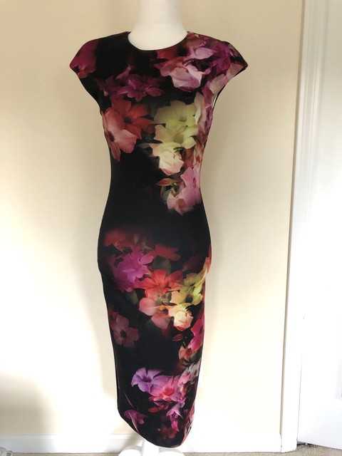 Ted Baker Black Floral Strapless Sample Cocktail Dress Size 4 (S) - Tradesy