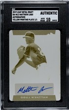 2019 Leaf Metal Draft Matthew Lugo PRINTING PLATE SGC Authentic w/10 AUTO 1/1