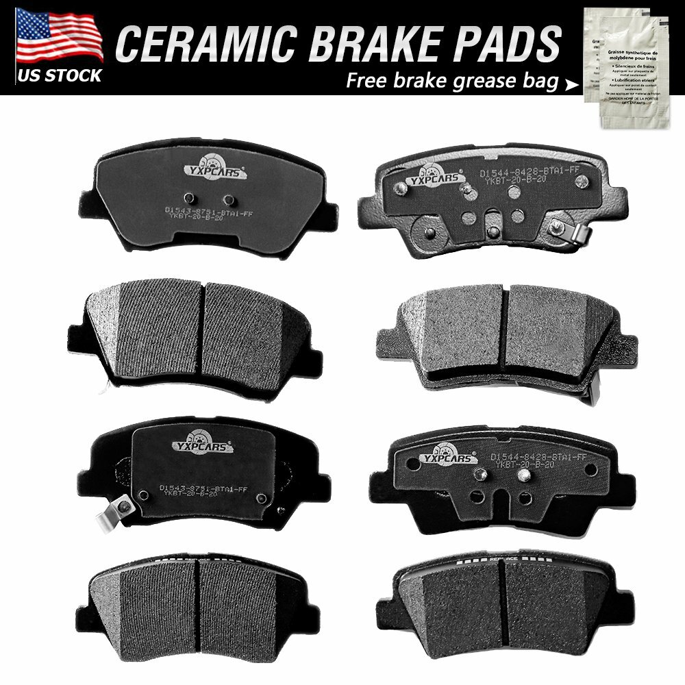 Front+Rear Ceramic Brake Pads For 2011 2012 2013 2014 2015 2016 Hyundai
