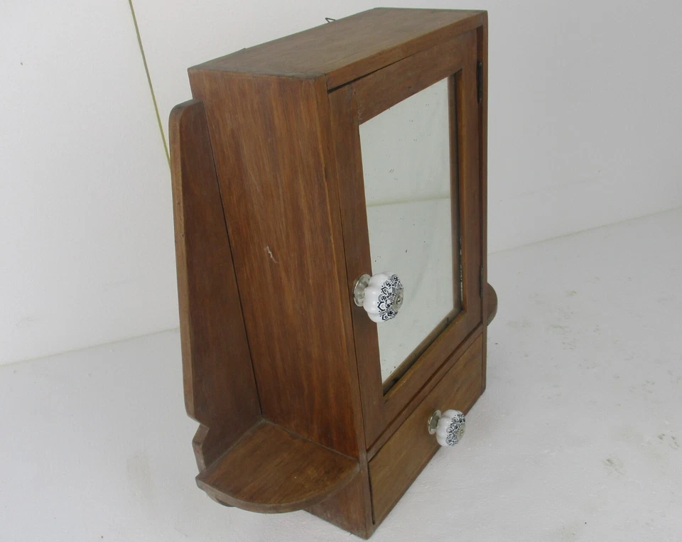 Boticario Baño Medicina Cocina Gabinete Art Deco Madera Vitrina Foto 2 de 4