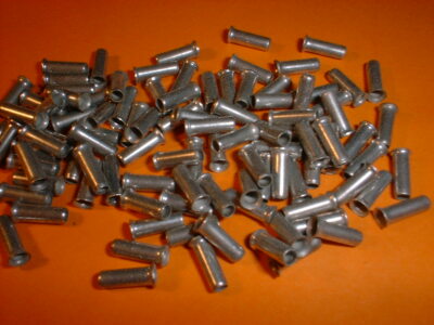 100 x wire end ferrules 0.75 mm² 7 mm brass galv. galvanised