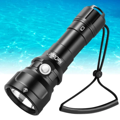 HECLOUD Scuba Diving Flashlight Dive Torch Submarine Under Water 394ft for Deep Sea Cave