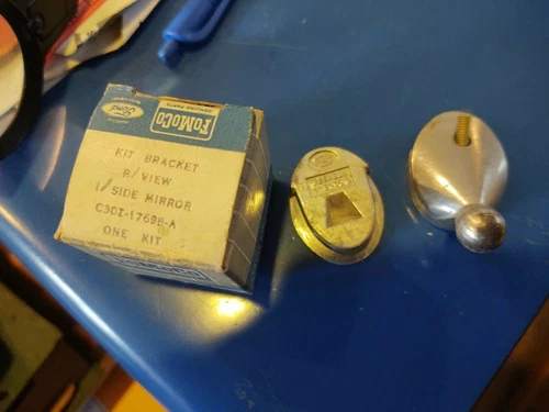 NOS 63 64 Ford Galaxie 500 XL MERCURY Fairlane Rear Mirror Bracket Thunderbolt 