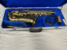 VINTAGE PAN AMERICAN (CONN) ELKHART-IND. SASSOFONO CONTRALTO USA + PEZZO + CUSTODIA