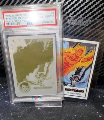 Upper Deck Marvel Card Beginnings Vol 2 Human Torch Printing Plate 1/1 PSA