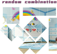 4 Pack Acrylic Mirrors for Wall,8" x 8" Self Adhesive Frameless Small Mirror ...