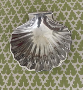 “pewter” Metal Scallop Shell Dish. 6x6  1.5