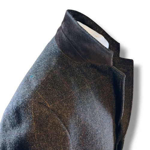 M&S Luxus Herren Moon Tweed Mantel Gr. L braun reine Wolle kariert Kragen - Bild 15 von 20
