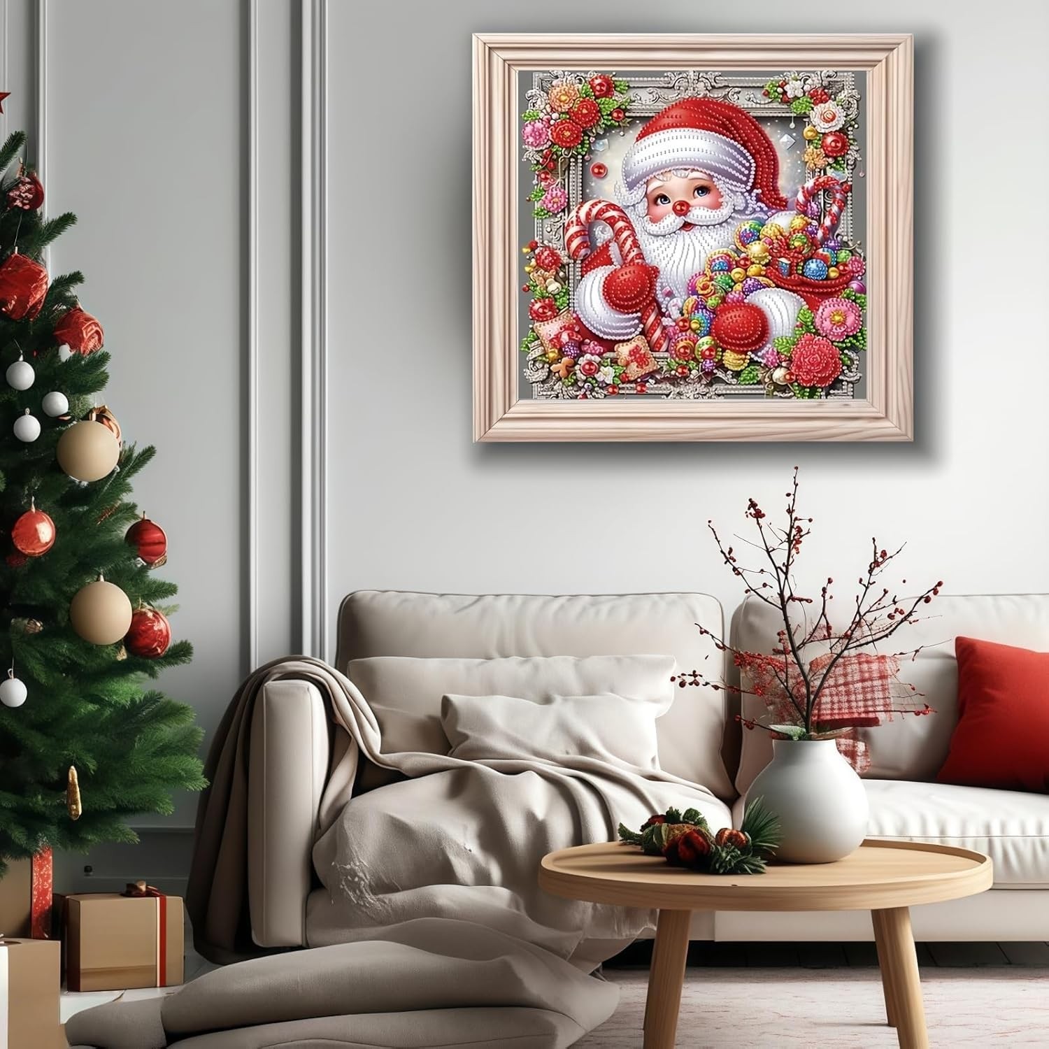 Christmas Diamond Art Kits for Adults Beginners, Santa Claus 5D Diamond Painting