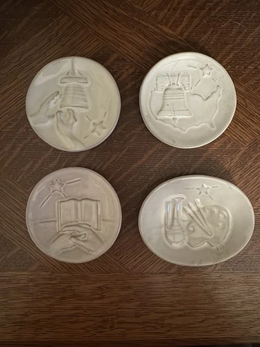 Frankoma Pottery Christmas Cards 1975, 1976, 1977, 1978, Excellent Condition