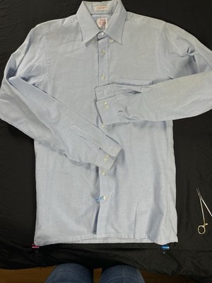Men s Blue Dress Shirt, Fitted, long sleeve, tall, John Henry, L, 16 37/38