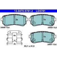 ATE 13.0470-5781.2 Bremsbelagsatz, Scheibenbremse Bremsbelag Bremsen