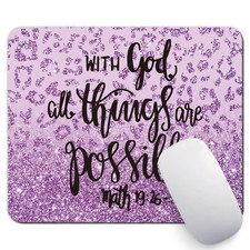 Inspirational Quote Mouse Pad, with God All Things are Possible Motivational ...