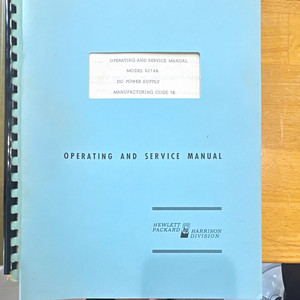 Hewlett-Packard 6274A DC power supply operating and service manual