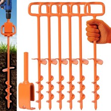 16In Tent Stakes, Ground Anchors Screw in, with 1PCS Tent Stakes Heavy Duty A...