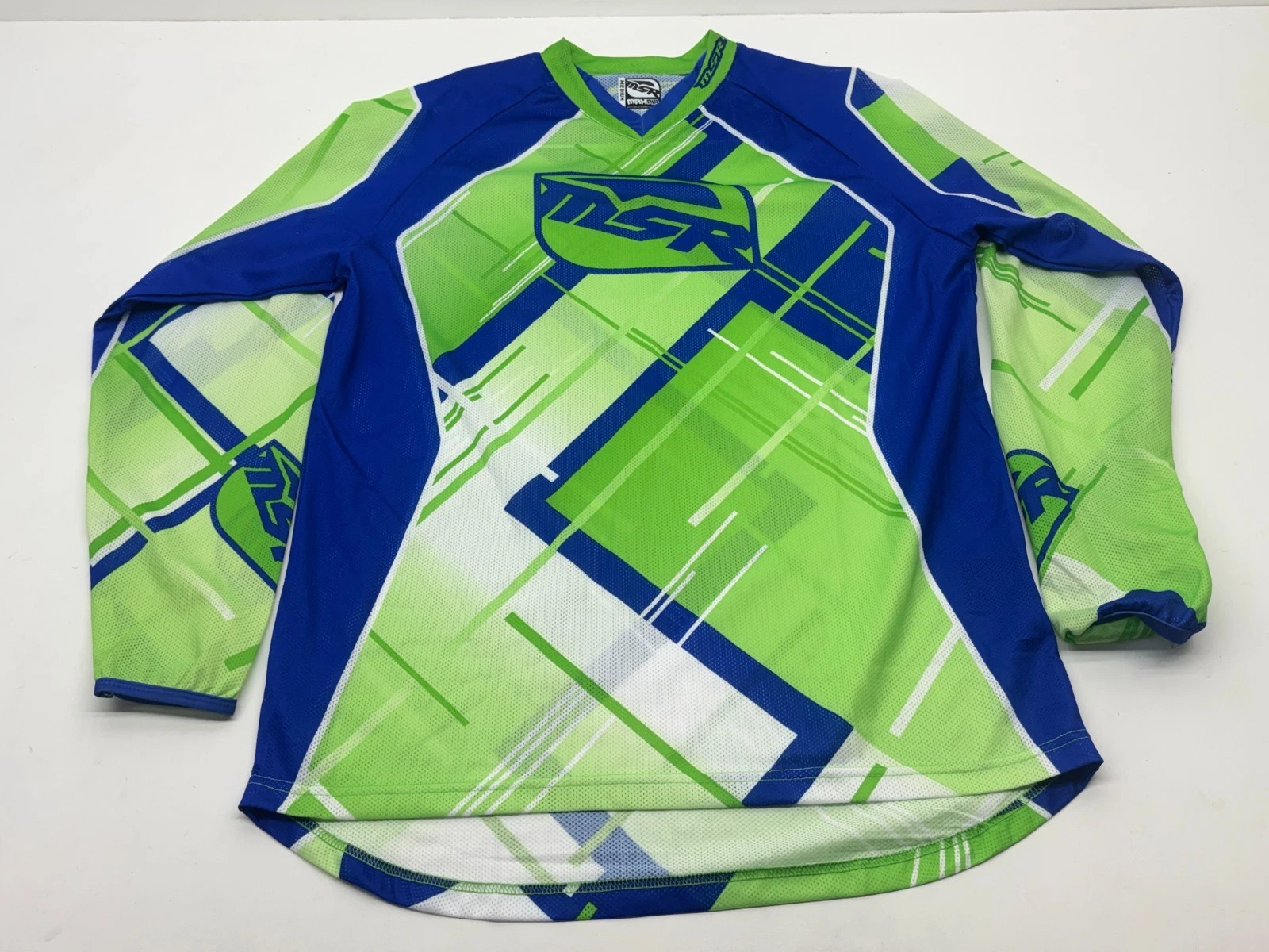 New MSR Max Air Motocross Jersey Blue Lime Green Men's Medium Of-Road MX 2013