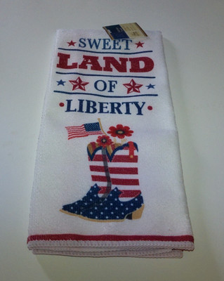 ''Sweet Land of Liberty'' Patriotic Kitchen Towel - 15'' x 25'' - Brand New w/Tags!