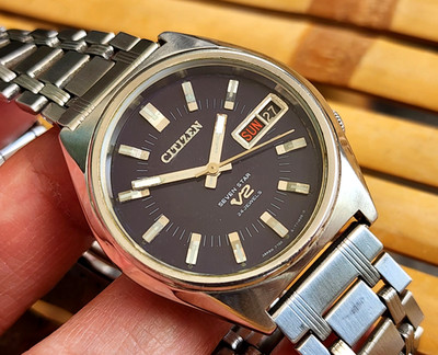Authentic CITIZEN SEVEN STAR V2 Automatic Mens Wrist Watch 24J 4-770706 Y