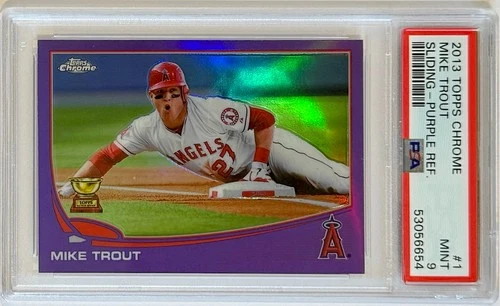 2013 Topps Chrome #1 Mike Trout Purple Refractor PSA 9 Mint Angels