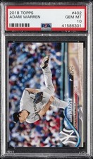 2018 TOPPS #402 ADAM WARREN PSA 10