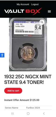 Ngcx 1932 Quarter Mint State 9.4( Ms 64)