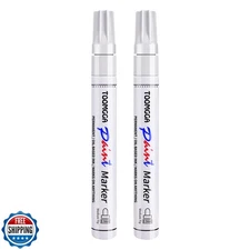 White Paint Pens Permanent Paint Markers - 2 Pack Oil Based Marking Pens, Med