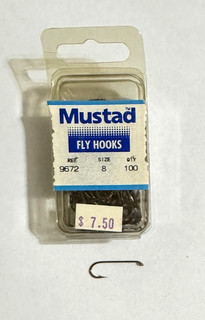 100 Mustad 9672 Streamer Fly Tying Hooks Size 8 Made in Norway NR