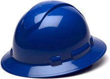 Pyramex Ridgeline Full Brim Hard Hat 6 Point Ratchet Blue box of 12 new in box