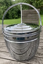 Alfi hinged Ice Bucket West German Double Walled Vintage Bar 60s 70s chrome