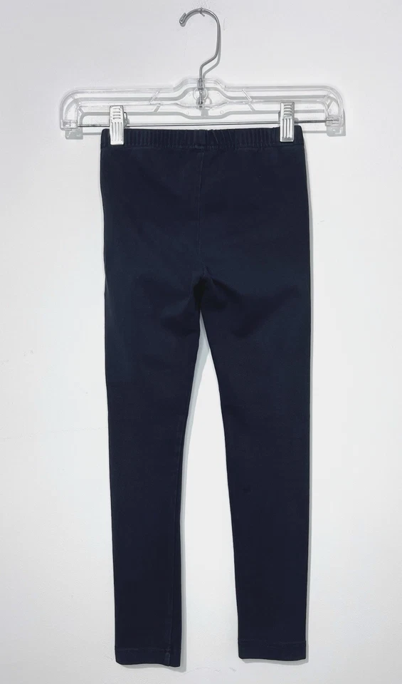 Leggings Hanna Andersson Niñas 120 EE. UU. 6-7 Mezcla Algodón Negro Cintura Elástica Foto 2 de 4