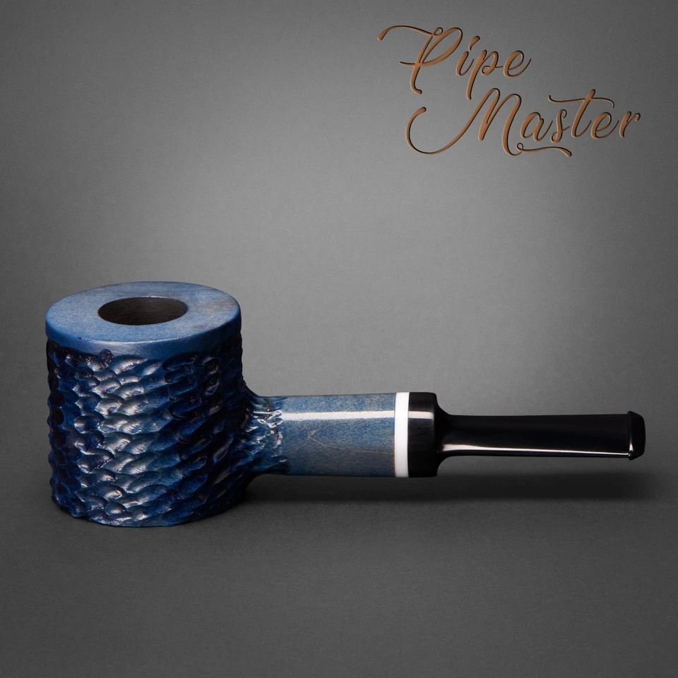 Mr. Brog HAND MADE WOODEN TOBACCO SMOKING PIPE 62 Hammer Blue Poker + Filter