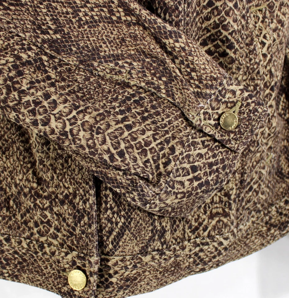 Chaqueta de mezclilla Chaps falda traje para mujer XL/12 piel de serpiente estampado camionero motociclista Y2K Foto 4 de 4