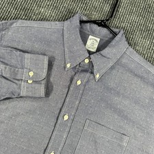 Brooks Brothers 1818 Regent Shirt Mens XL Gray Geometric Long Sleeve Button Down