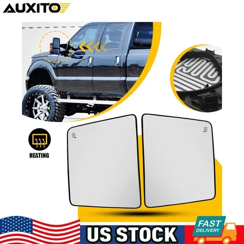 For 2008-16 Super Duty F250 350 450 2X Towing Mirror Glass Heated Upper LH+RH B