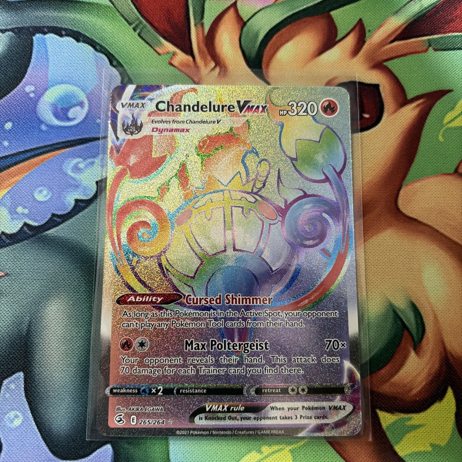 Chandelure VMAX 265/264 SWSH08: Fusion Strike Secret Rare Pokemon Card NM