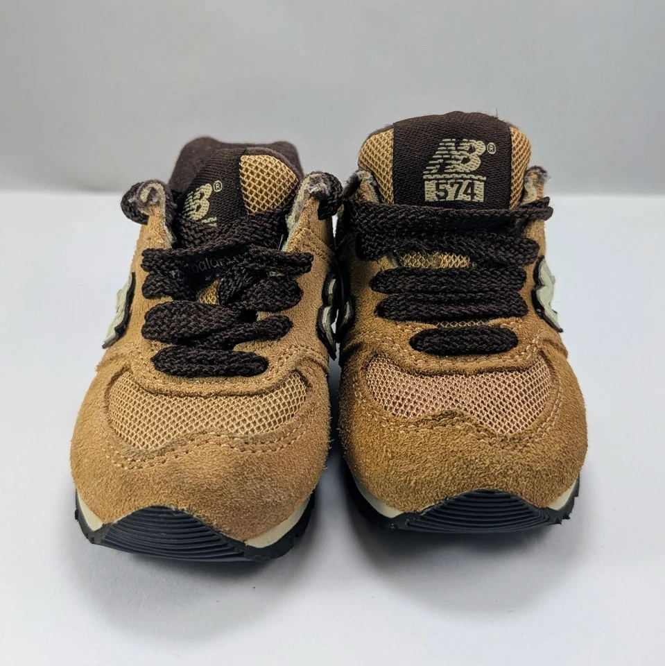 New Balance 574 Sneakers Baby Infant Toddlers KJ574 Shoes Size 3 Camel Brown  - Image 3 of 4