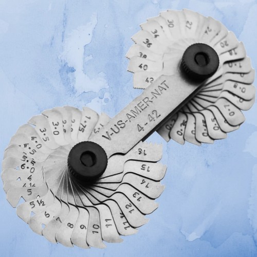 GRIP Thread Pitch Gauge 4-42 SAE .25-5.5MM Sizes Screw Tap Hole Tools ...