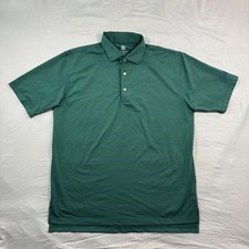 Turtleson Mens Tour Performance Striped Polo Shirt Green Blue Golf Sz L Athletic