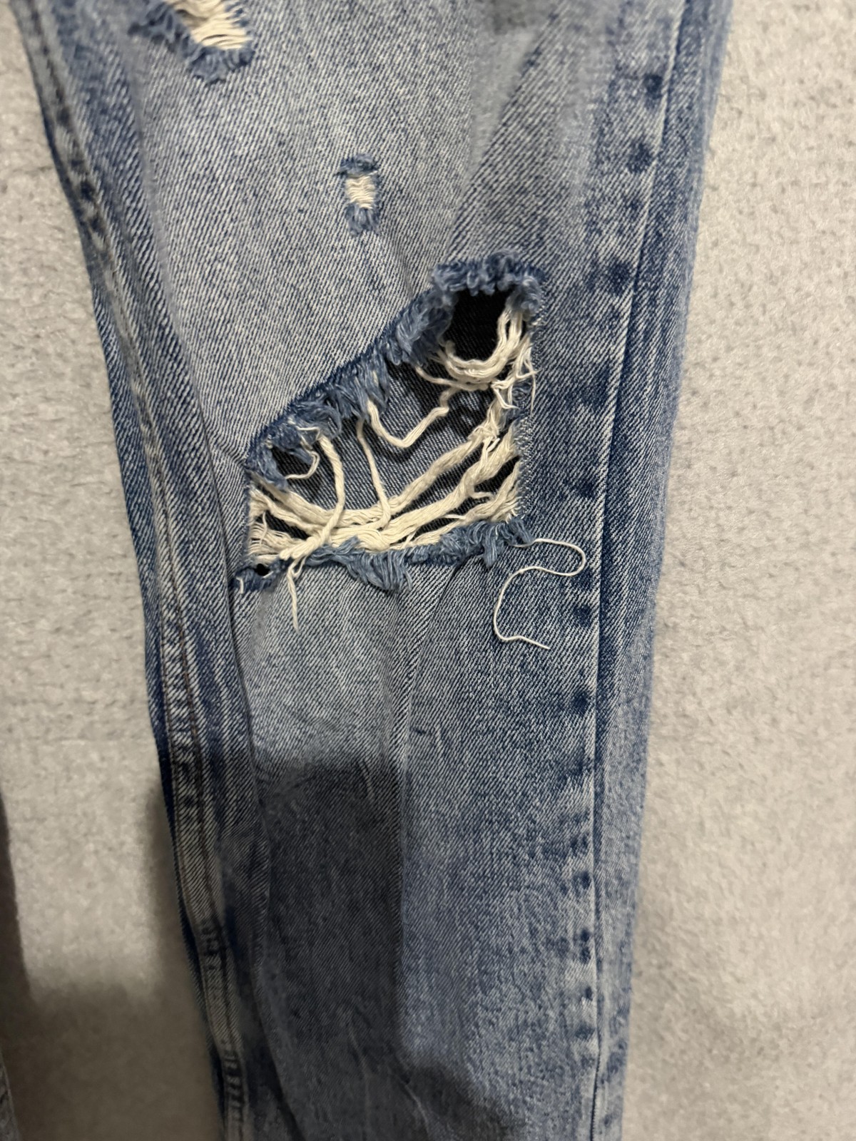 We The Free Jeans Womens 28 Blue Medium Wash Distressed Mom Relaxed Denim image 9