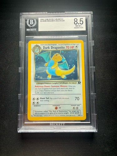 Dark Dragonite (Unlimited) graded BGS 8.5 for sale on eBay