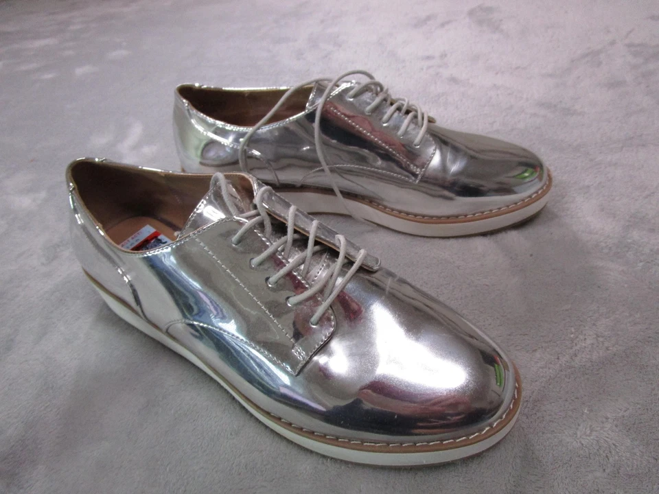 Call It Spring Shoes Womens Size 10 Silver Oxford Lace Up Platform MCLINN-81 - Image 3 of 4