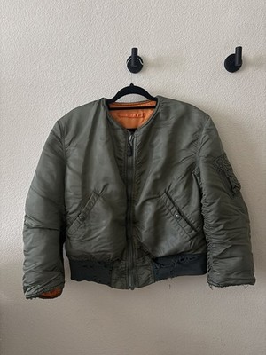 Vintage MA-1 Flight Bomber Alpha Industries 60s Jacket USA Vietnam Green Orange