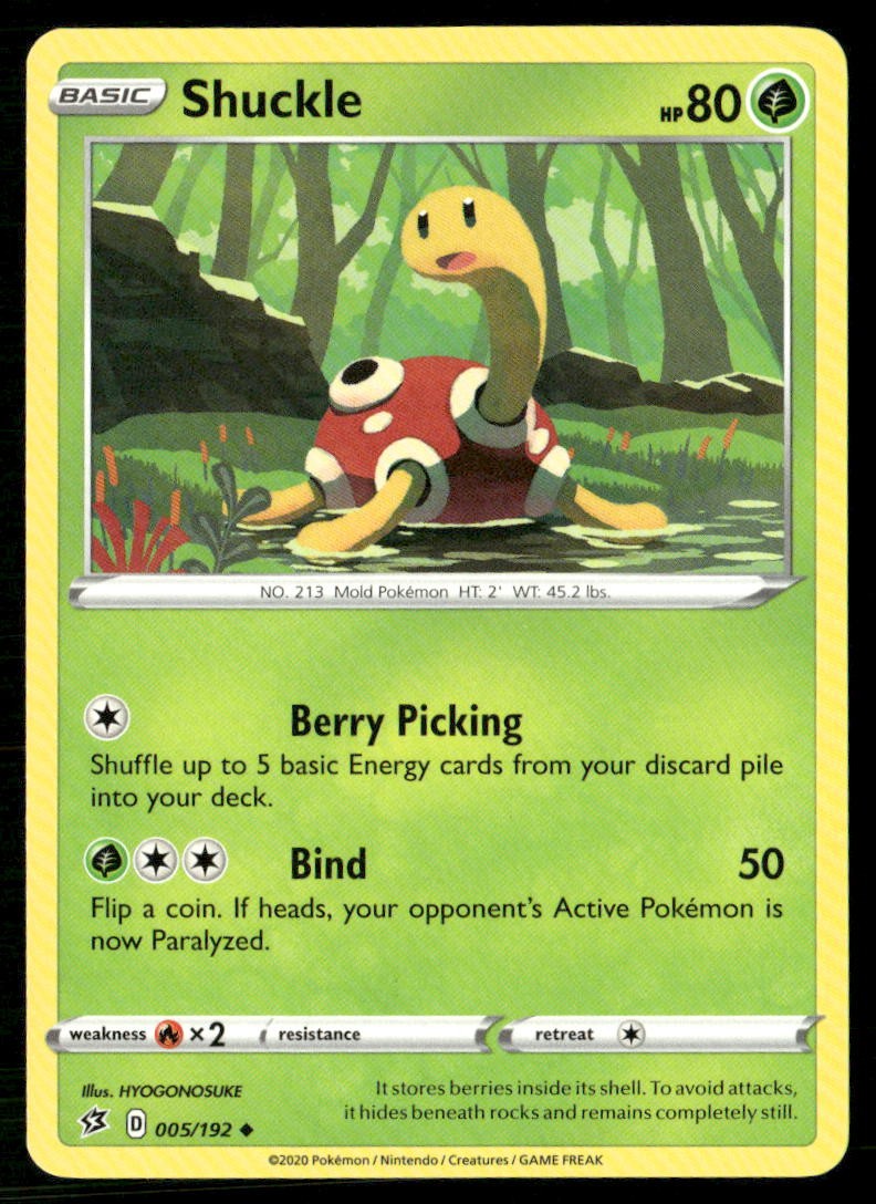 Shuckle 005/192 Uncommon Rebel Clash Pokemon Near Mint