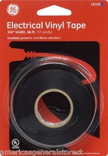GE ELECTRICAL VINYL TAPE 3/4" width x 66' 22 yds black pvc 18169 insulates 60