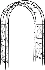 VINGLI Garden Arbor, Arch for Party Decor Steel Garden Trellis (Black-59x84)