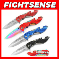 8" Overall Spring Tactical Folding Pocket Knife Stainless Steel Blade Clip Point