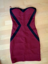 ::: sexy trägerloses Minikleid :::  brombeer/ schwarz ::: Gr. 36 :::TALLY WEiJL