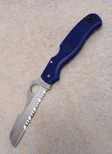 Spyderco Rescue Blue C14SBL Rare Discontinued Mint Condition 