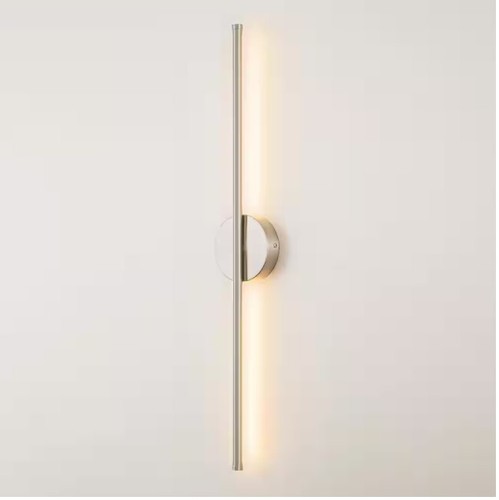 RRTYO Byers 27.5 in. 1-Light Nickel Linear Dimmable LED Bathroom Vanity Light - Picture 7 of 12
